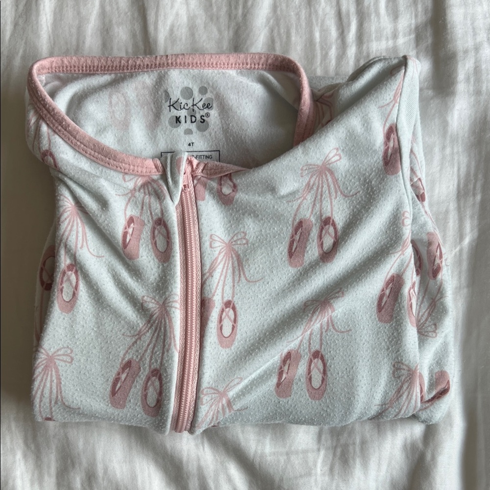 Kickee Pants Pink Ballet Slipper Pajamas